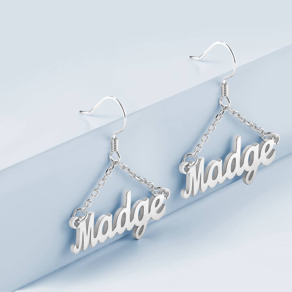 Custom Name Earrings Unique Gift Rose Gold Plated