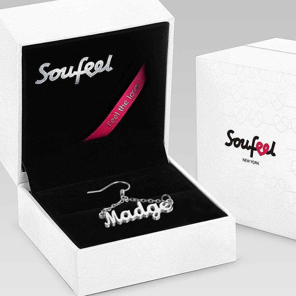 Custom Name Earrings Unique Gift Silver