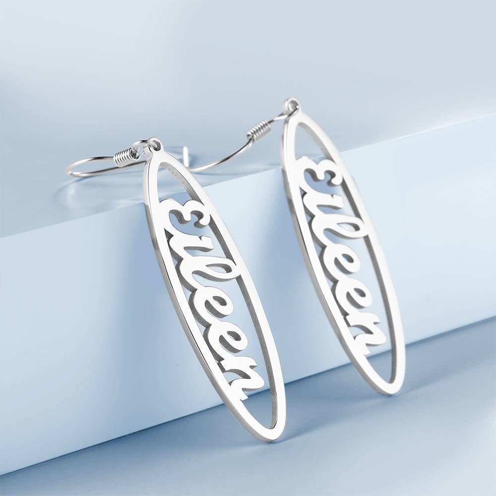 Name Earrings, Drop Earrings Simple Style Platinum Plated