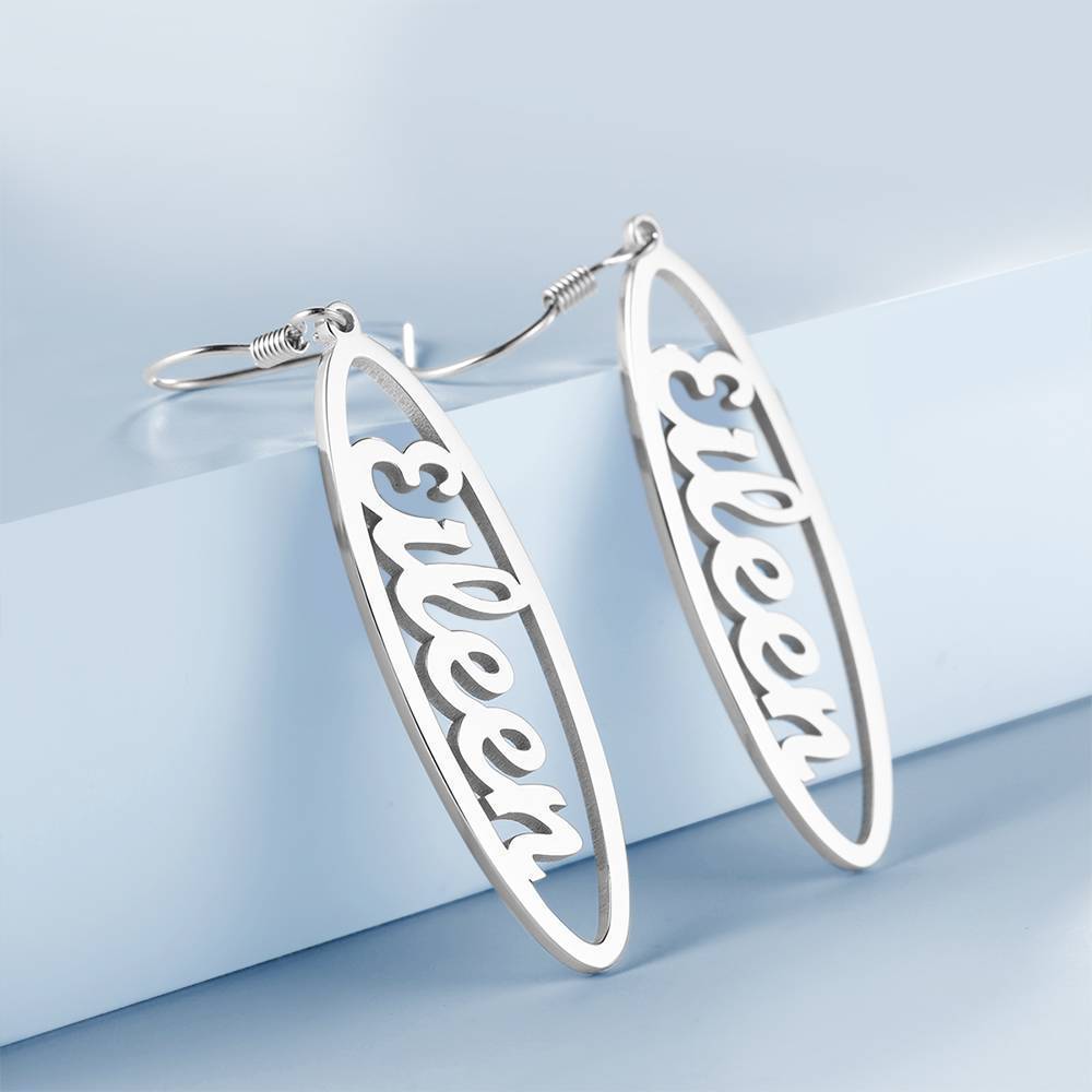 Name Earrings, Drop Earrings Simple Style Platinum Plated