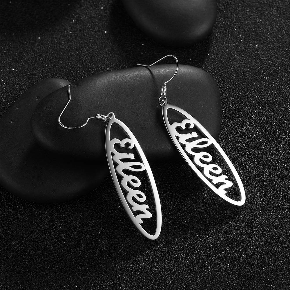 Name Earrings, Drop Earrings Simple Style Platinum Plated