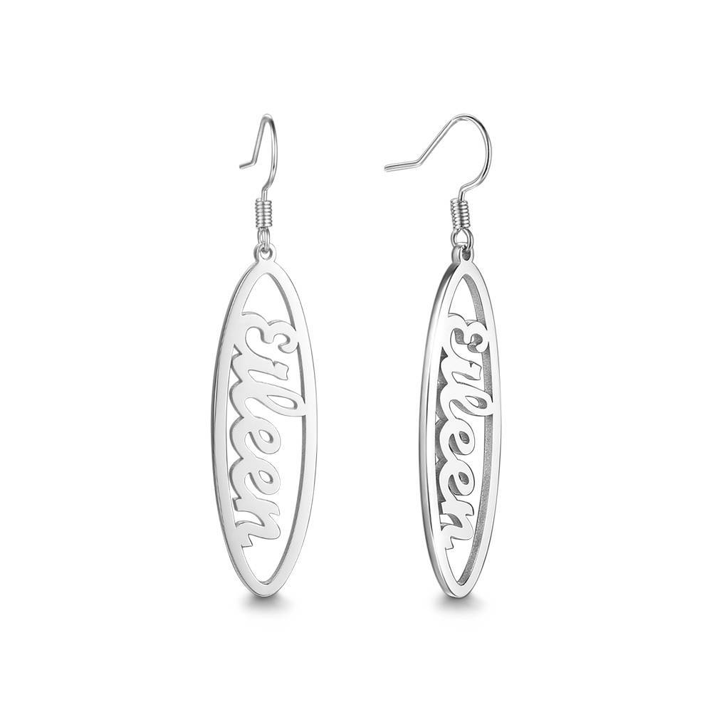 Name Earrings, Drop Earrings Simple Style 14K Gold Plated