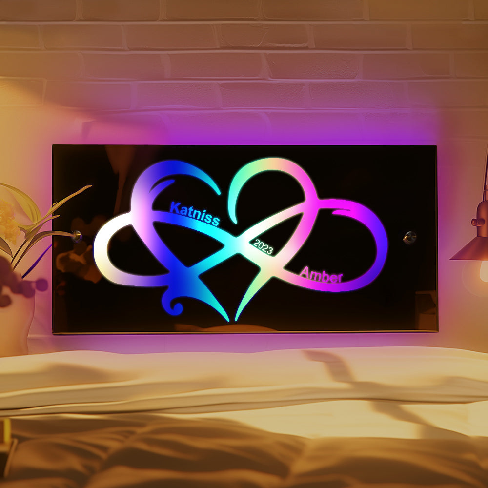 Personalized Name Infinity Love Mirror Light Couple Gift