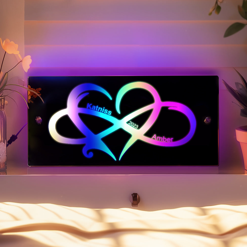 Personalized Name Infinity Love Mirror Light Couple Gift