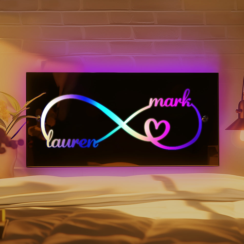 Custom Name Mirror Light Personalized Couple Christmas Gift