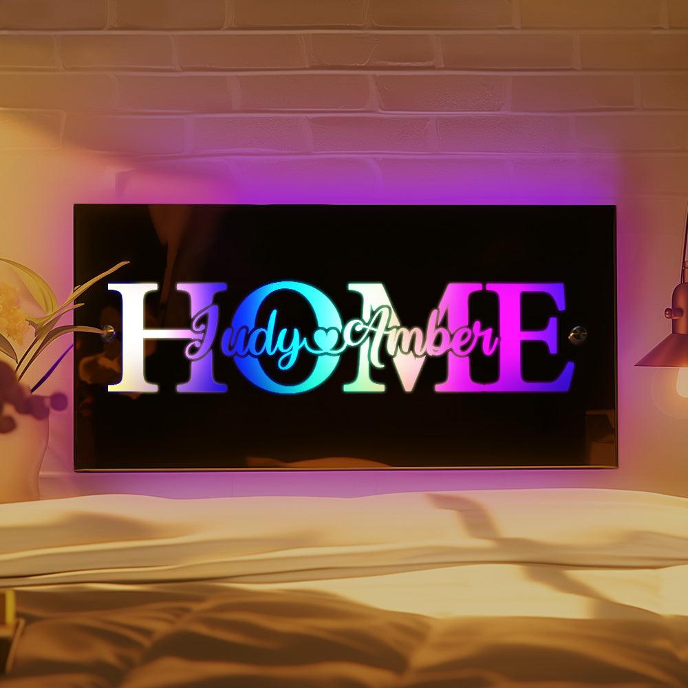 Custom Name Mirror Light Family Love Home Gift