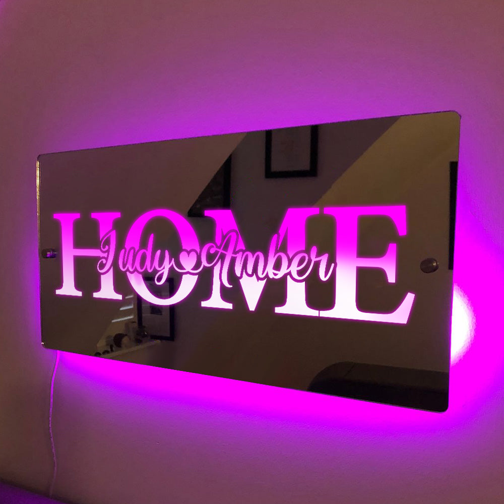 Custom Name Mirror Light Family Love Home Gift