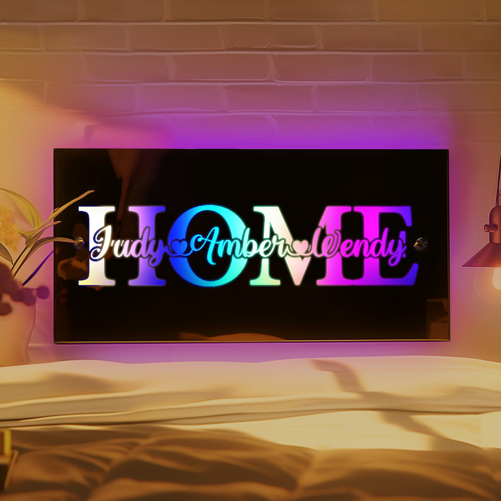 Custom Name Mirror Light Family Love Home Gift