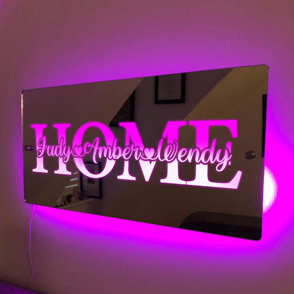 Custom Name Mirror Light Family Love Home Gift