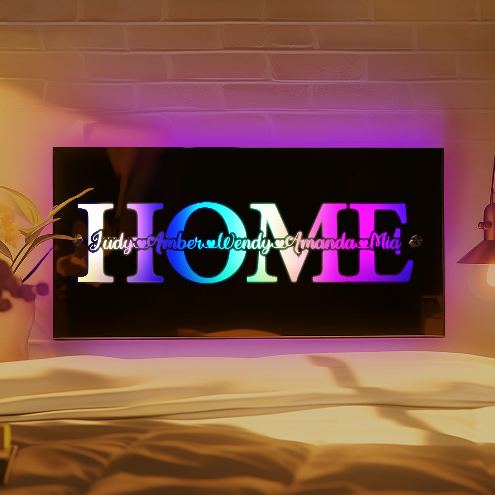 Custom Name Mirror Light Family Love Home Gift