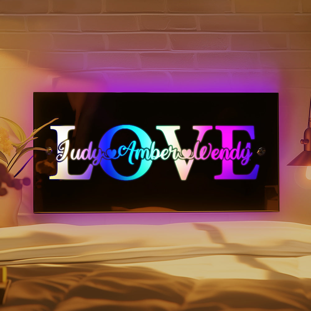 Custom Name Mirror Light Custom Light Love Gift for Couple