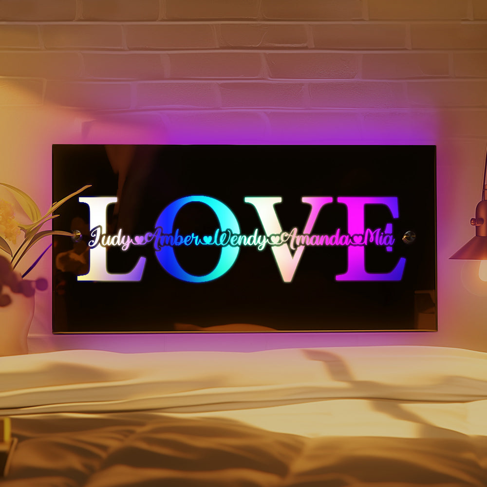 Custom Name Mirror Light Custom Light Love Gift for Couple