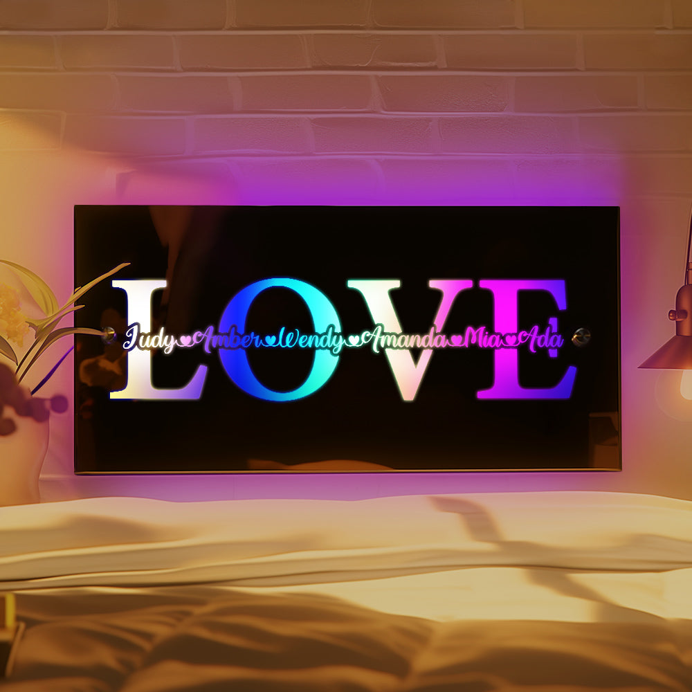 Custom Name Mirror Light Custom Light Love Gift for Couple