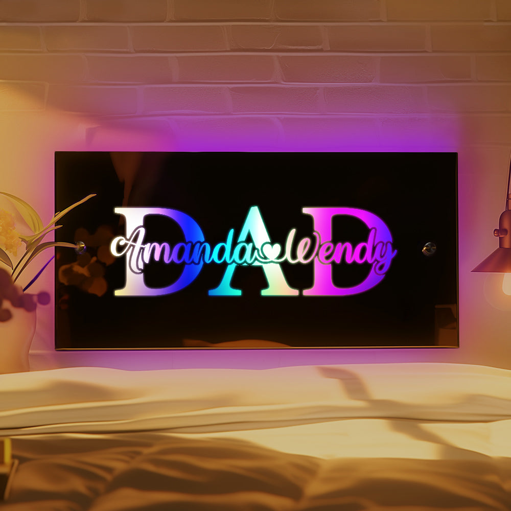 Custom Name Mirror Light Father's Day Creative Gift