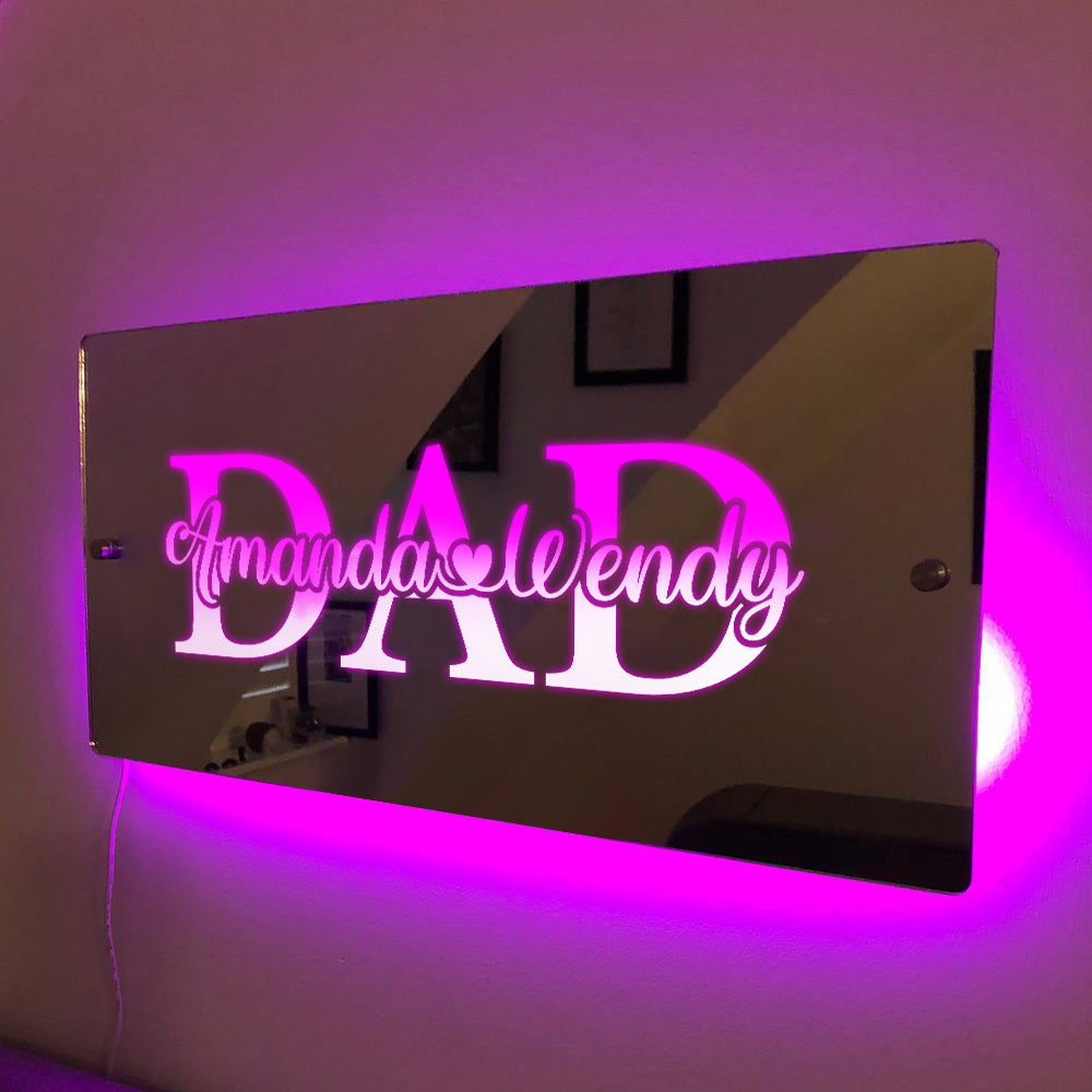 Custom Name Mirror Light Father's Day Creative Gift