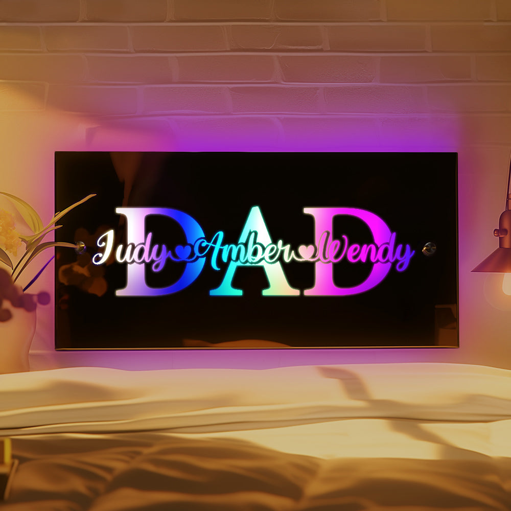 Custom Name Mirror Light Father's Day Creative Gift