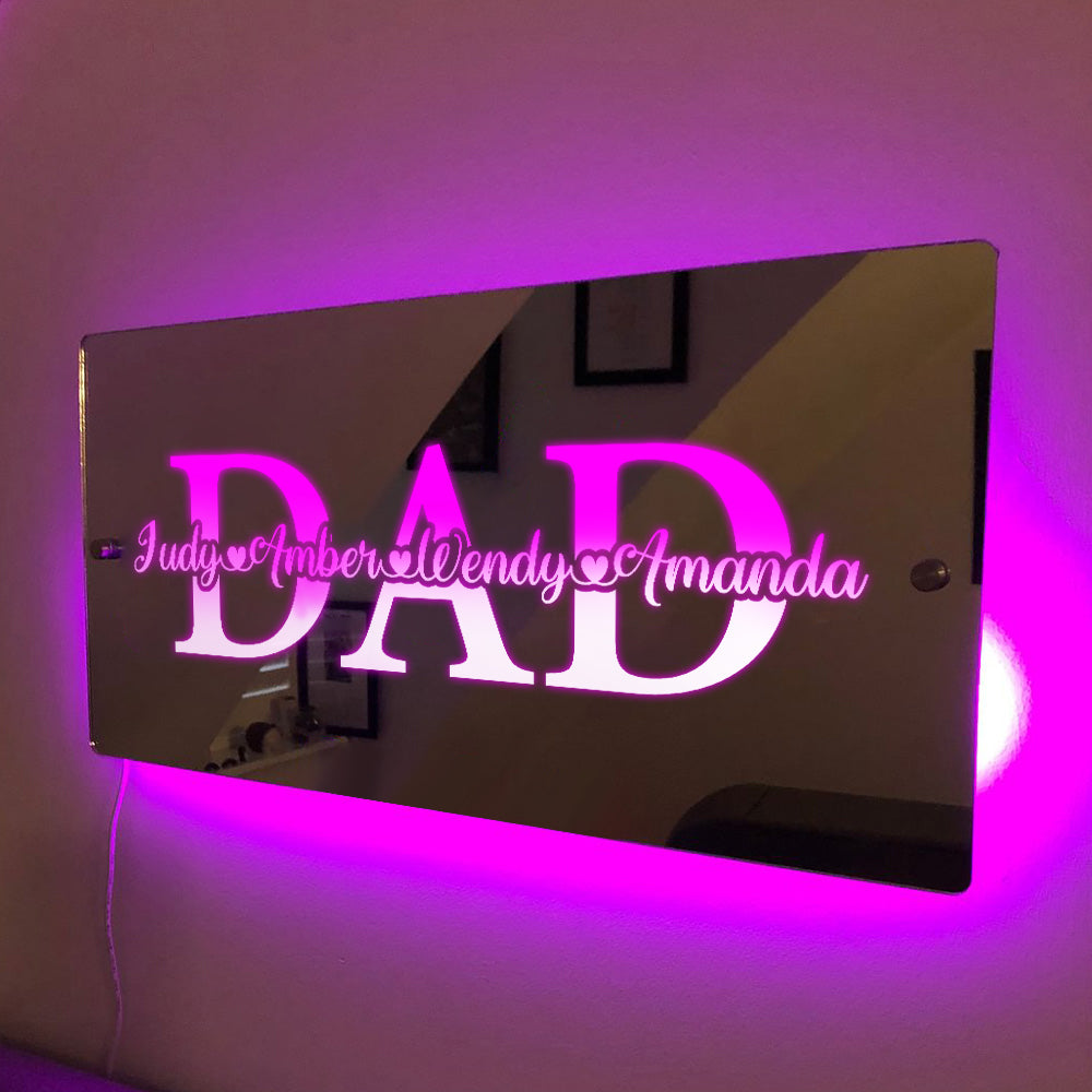 Custom Name Mirror Light Father's Day Creative Gift
