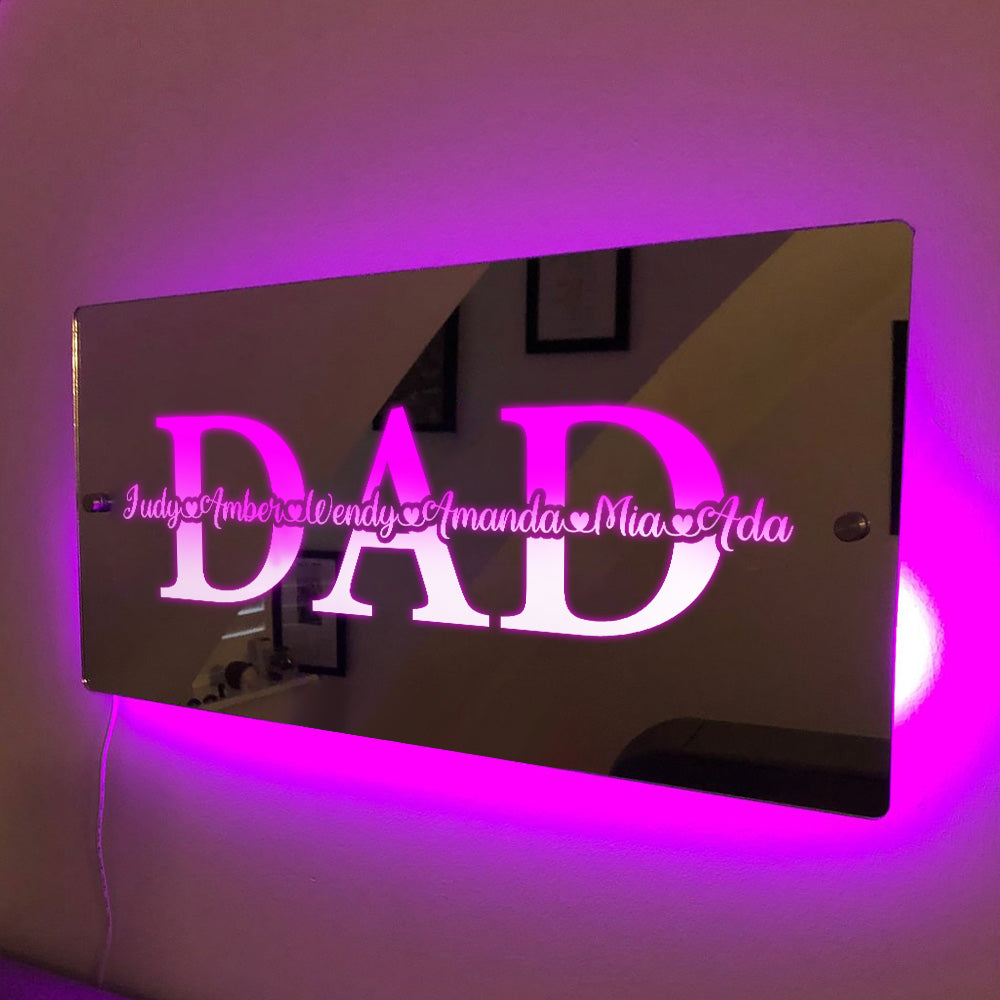 Custom Name Mirror Light Father's Day Creative Gift