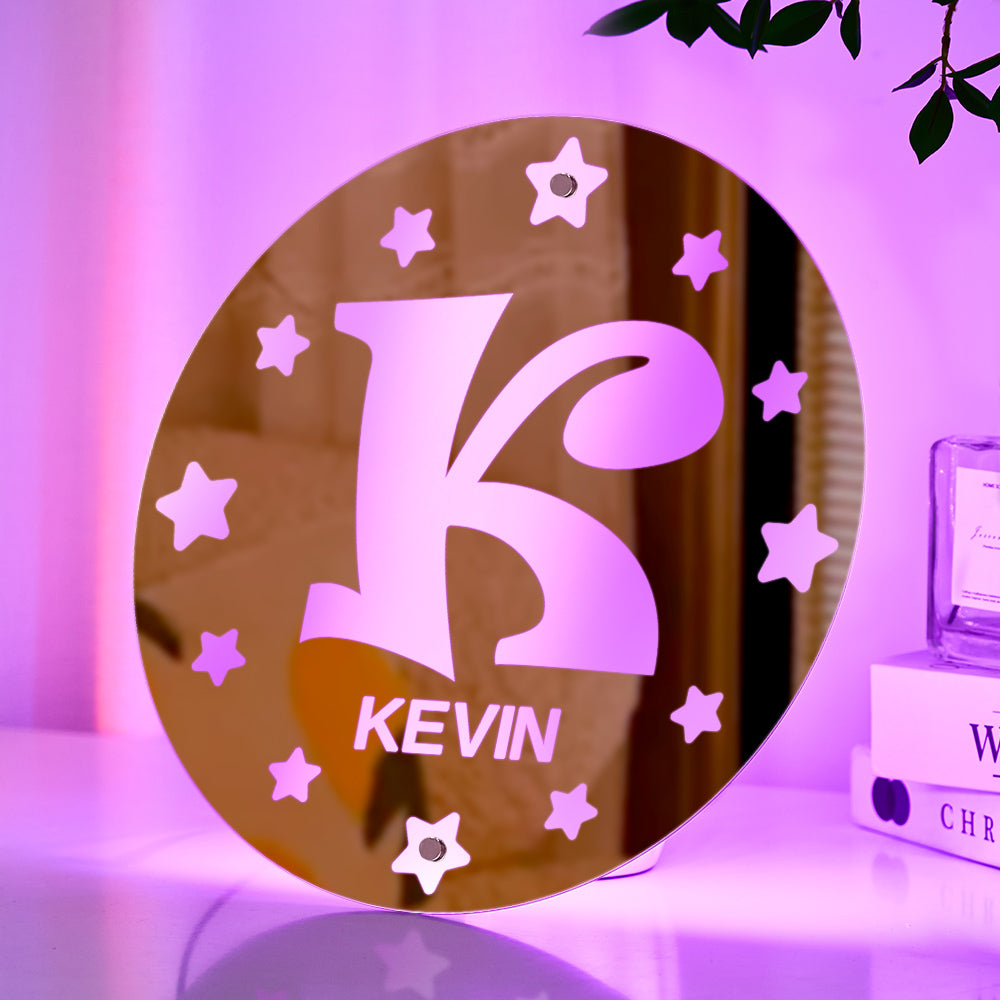 Personalized Custom Mirror Light Name Letter Night Light