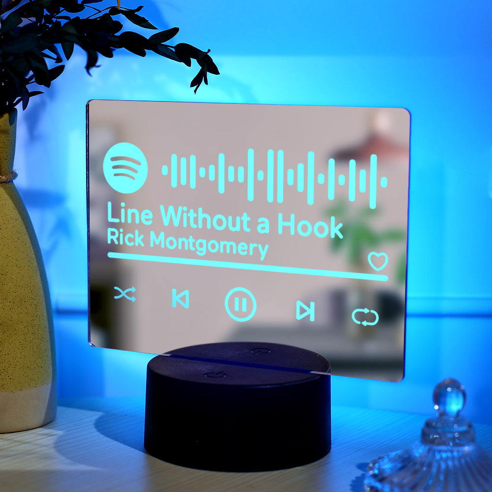 Scannable Spotify Code Mirror Light Lamp Music Gift
