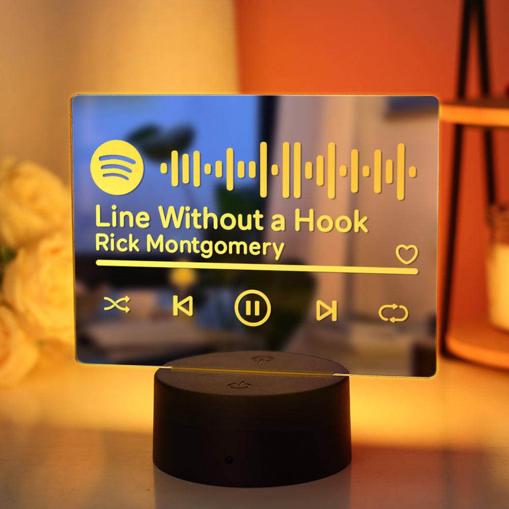 Scannable Spotify Code Mirror Light Lamp Music Gift