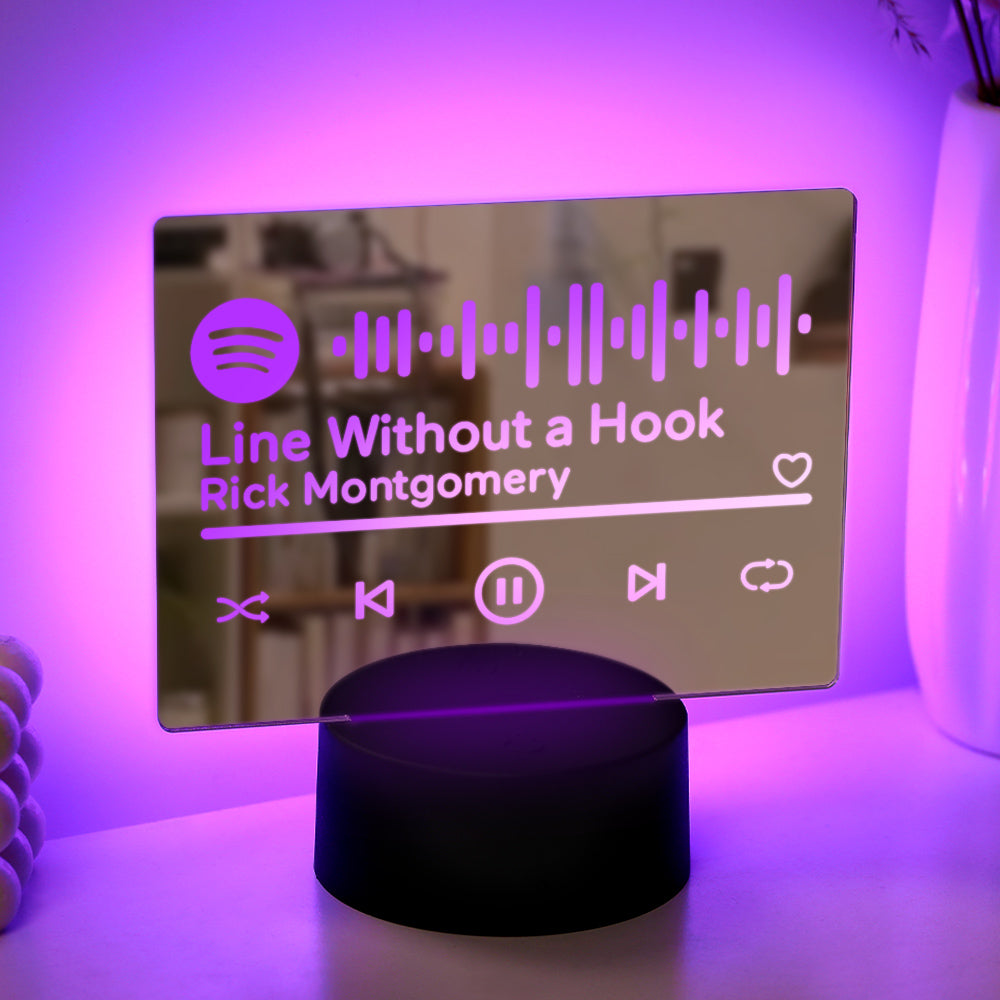 Scannable Spotify Code Mirror Light Lamp Music Gift