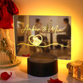 Custom Name Mirror Photo Lamp Colorful Couple Gift