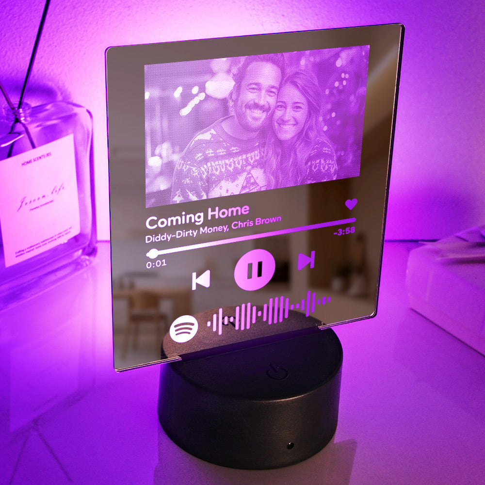 Custom Scannable Spotify Code Mirror Lamp Colorful Gift