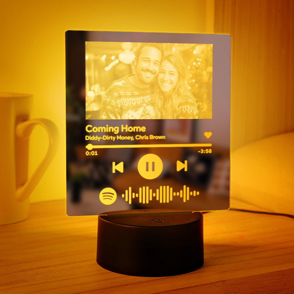 Custom Scannable Spotify Code Mirror Lamp Colorful Gift