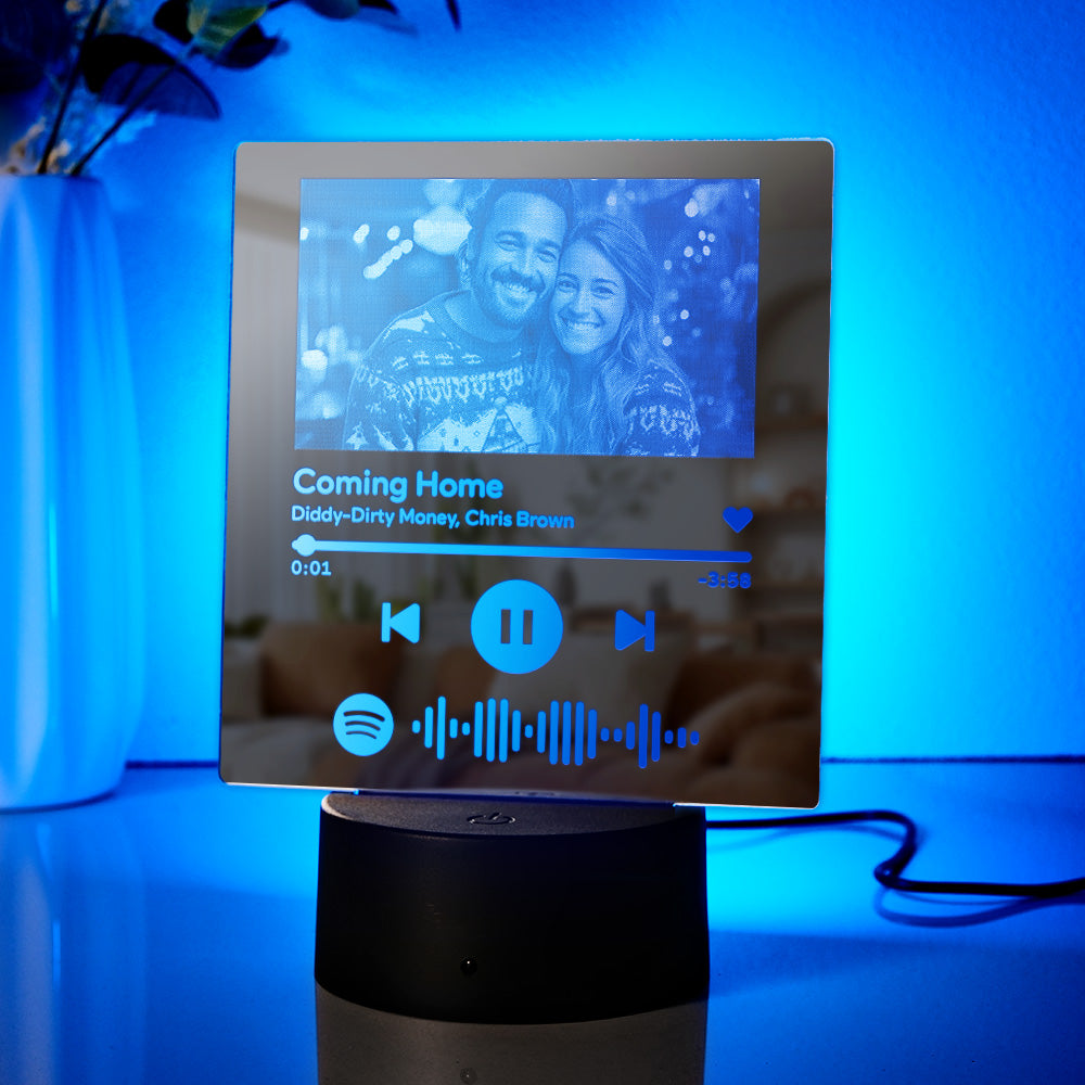 Custom Scannable Spotify Code Mirror Lamp Colorful Gift