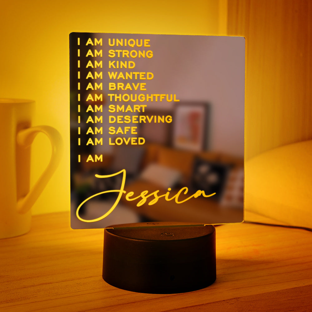 Custom Engraved Mirror Lamp Classic Colorful Light Home Gift