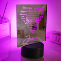 Personalized Engraved Mirror Light Heart Colorful Lamp Gift