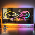 Personalized Name Mirror Light Infinity Heart Couple Gift Custom Mirror Neon Signs Wall Decor, Custom Name Sign for Bedroom Valentine's Day Gift