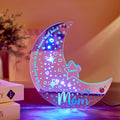 Personalized Name Moon Mirror Light Custom Family Member Name Mirror Light Gift for Mom