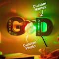 Personalized letter heart photo led mirror light Valentine's Day Gifts