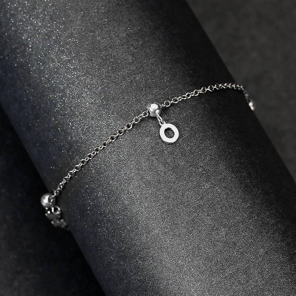 Personalized Dangle Name Anklet Sterling Silver