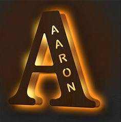 Custom Engraved Letter Lights Gift "A"