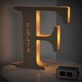Custom Engraved Letter Lights Gift "F"