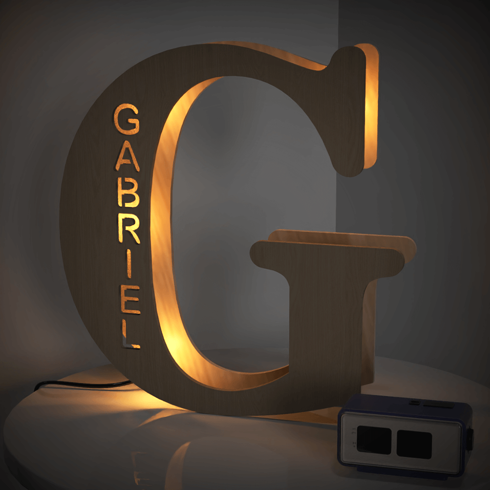Custom Engraved Letter Lights Gift "G"