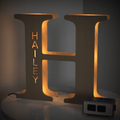 Custom Engraved Letter Lights Gift "H"