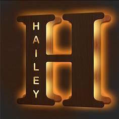 Custom Engraved Letter Lights Gift "H"
