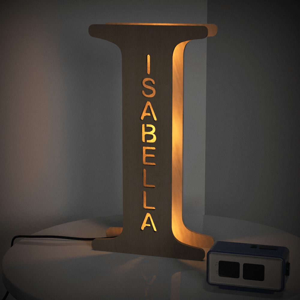 Custom Engraved Letter Lights Gift "I"