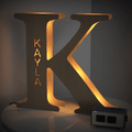 Custom Engraved Letter Lights Gift "K"