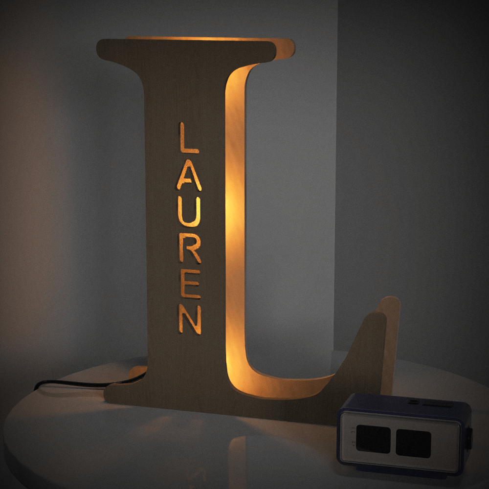 Custom Engraved Letter Lights Gift "L"