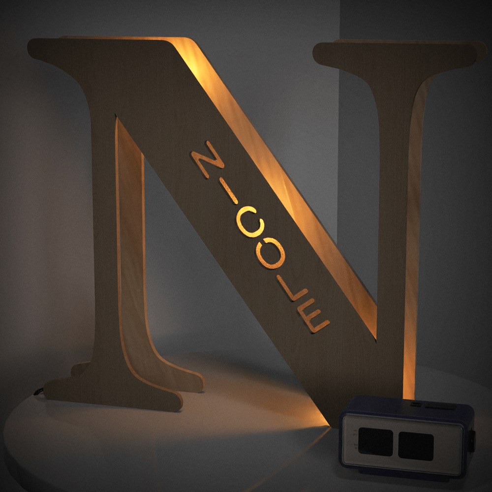 Custom Engraved Letter Lights Gift "N"