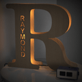 Custom Engraved Letter Lights Gift "R"