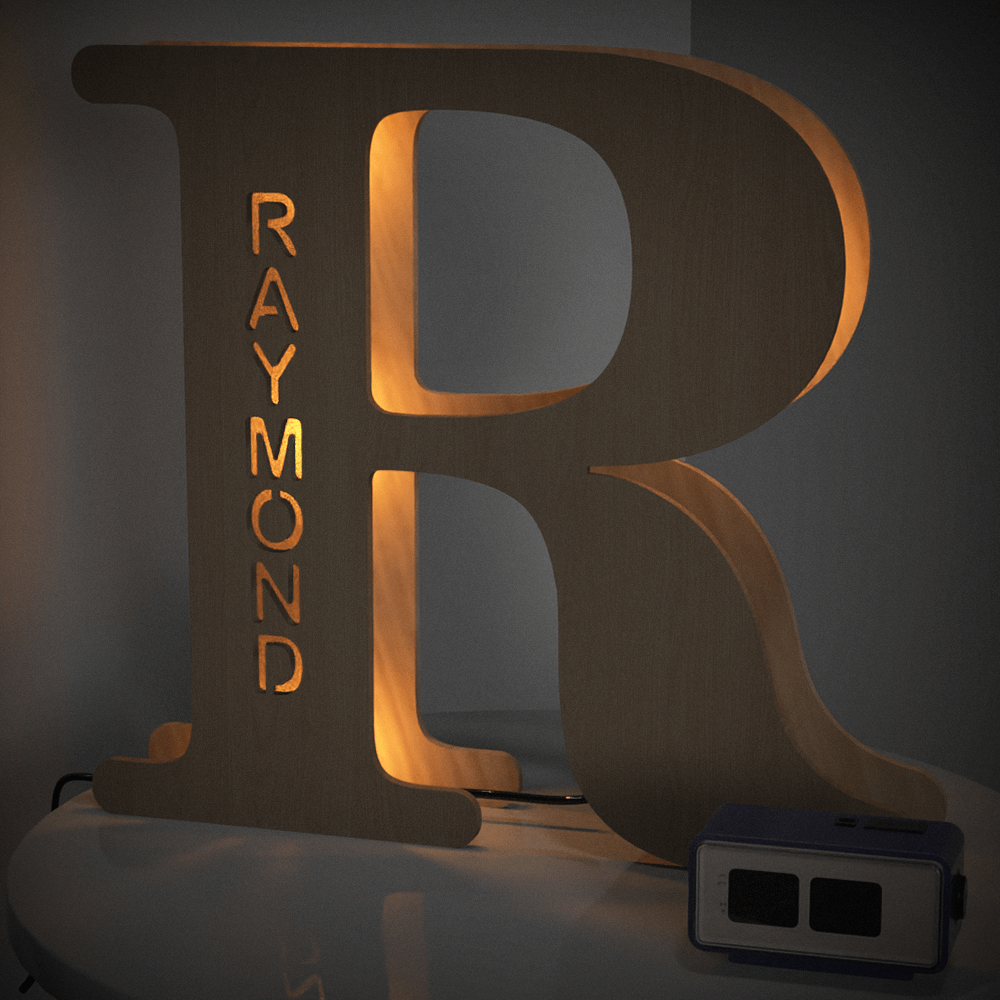 Custom Engraved Letter Lights Gift "R"