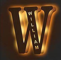 Custom Engraved Letter Lights Gift "W"