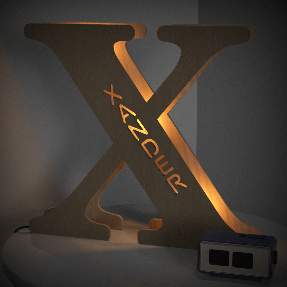 Custom Engraved Letter Lights Gift "X"