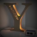 Custom Engraved Letter Lights Gift "Y"